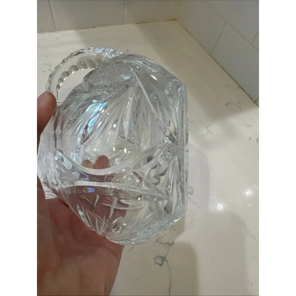 Vintage Beautiful Polish Cut Crystal Pinwheel Pattern 5" Pitcher - Picture 13 of 16